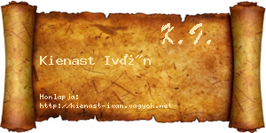 Kienast Iván névjegykártya